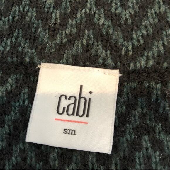 Cabi Fireside green and black cardigan sweater size Small #3015 - Picture 9 of 16
